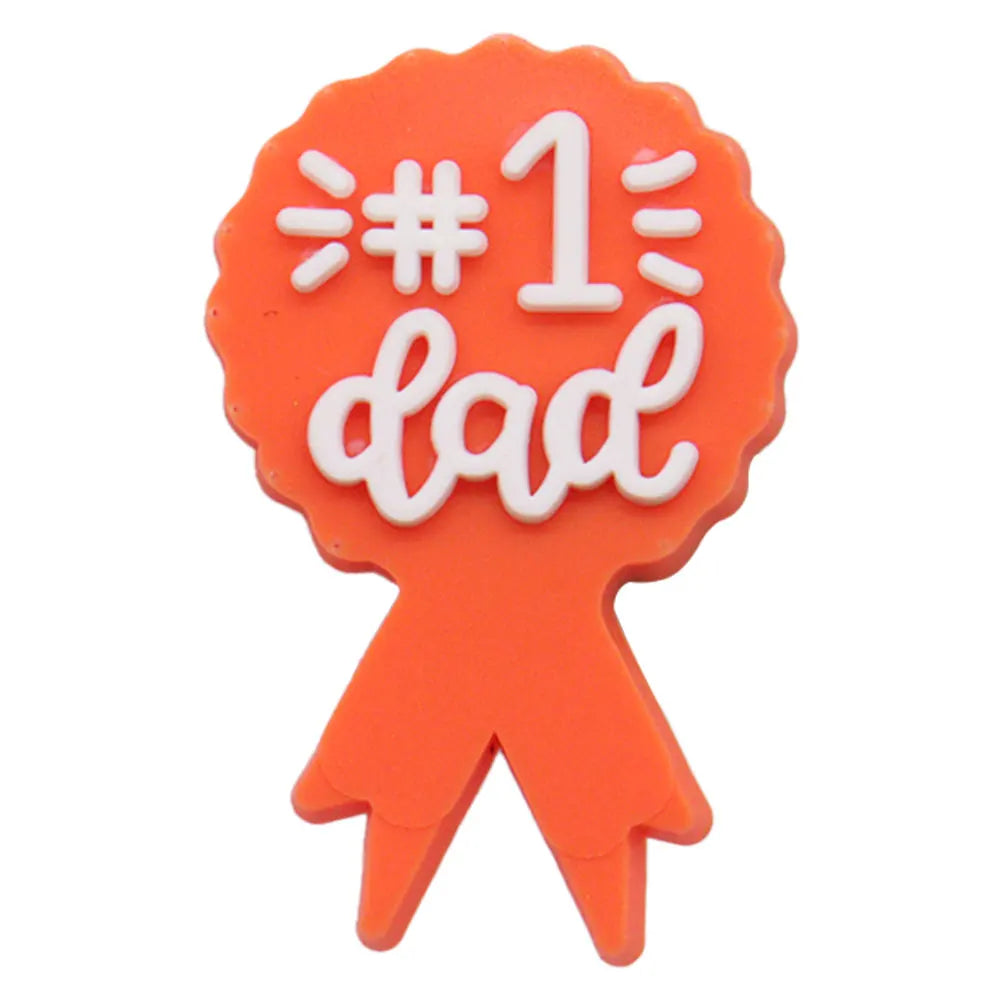 1PCS 'I Love Dad' PVC Shoe Button Charm for Father's Day Papa Sandals Decorations DIY Sweet Holiday Gift Idea