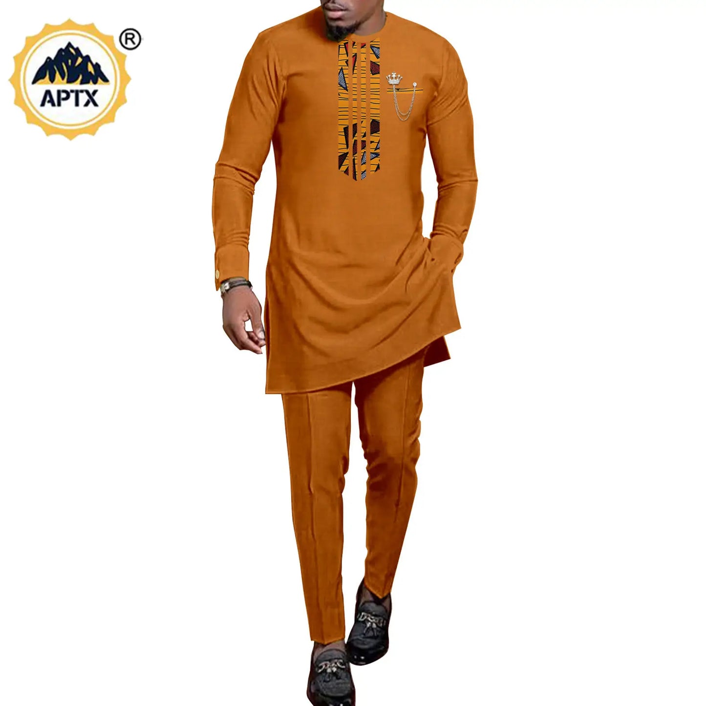 African Abaya Hip Dresses for Women Matching Couple Outfits with Bazin Riche Men's Top and Pant Set Dashiki Print