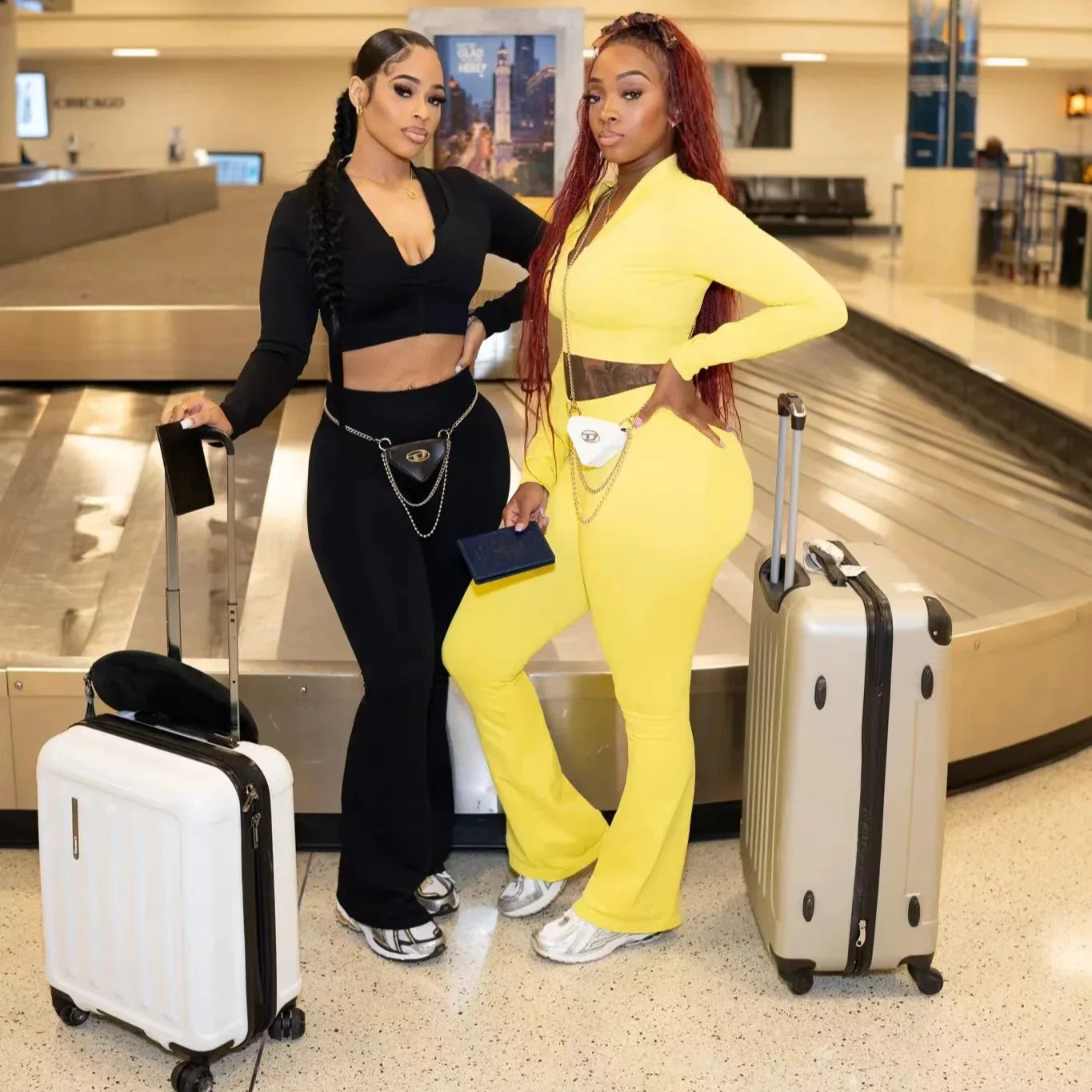 Solid Women Tracksuits Slim 3 Piece Sets Tank Crop Tops + Zipper Long Sleeve Jackets + High Waist Flare Pants Suits