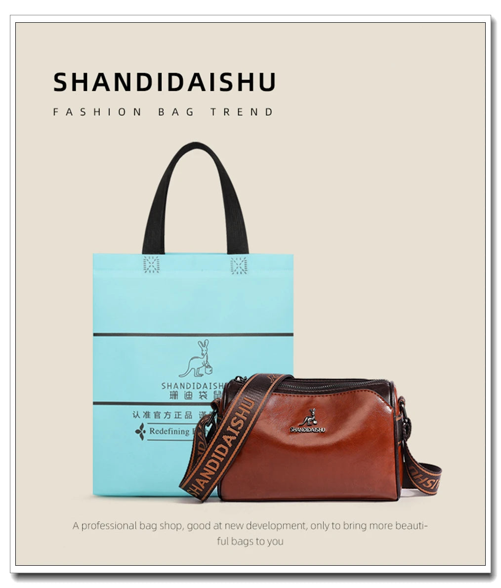 New Fashion Women's Genuine Leather Shoulder Bag Luxury Designer Handbag Brand Crossbody Bolsas For Girl Bags Messenger Bags Sac