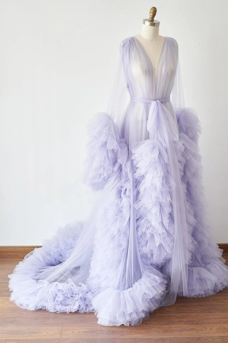 Sexy Maternity Women's Fluffy Long Dress For Photo Shoots Premama V-Neck Tulle Wedding Party Dresses Pregnant Baby Shower Gowns