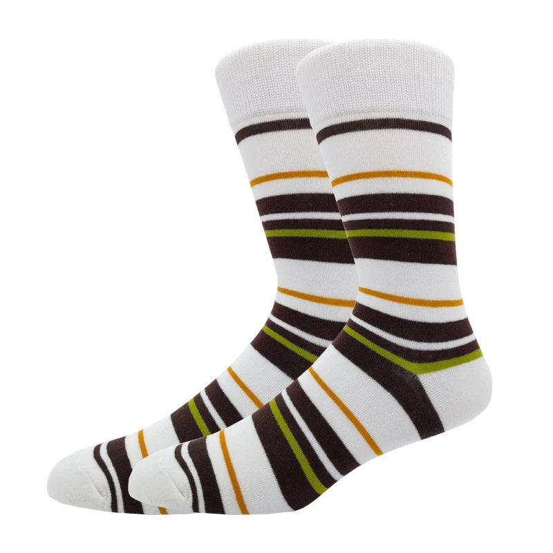 New Men's stockings Casual Gentleman Color fashion color striped Funny Party Dress autumn and winter cotton Socks