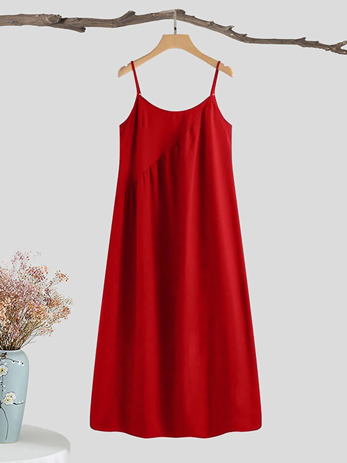 Bohemian Long Sundress for Women Spaghetti Strap Sleeveless Maxi Dress