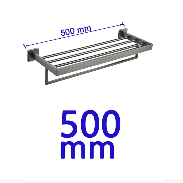 Brushed Grey Bathroom Accessorie Stainless Steel Gun Metal Towel Rack Toilet Paper Holder Robe Hook Towel Bar Toilet Hardware