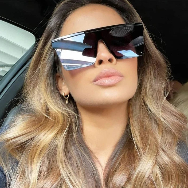 Vintage Siamese Sunglasses Men Women Rimless Oversized Square Designer Sunglasses Retro Glasses Shades Lentes De Sol Mujer