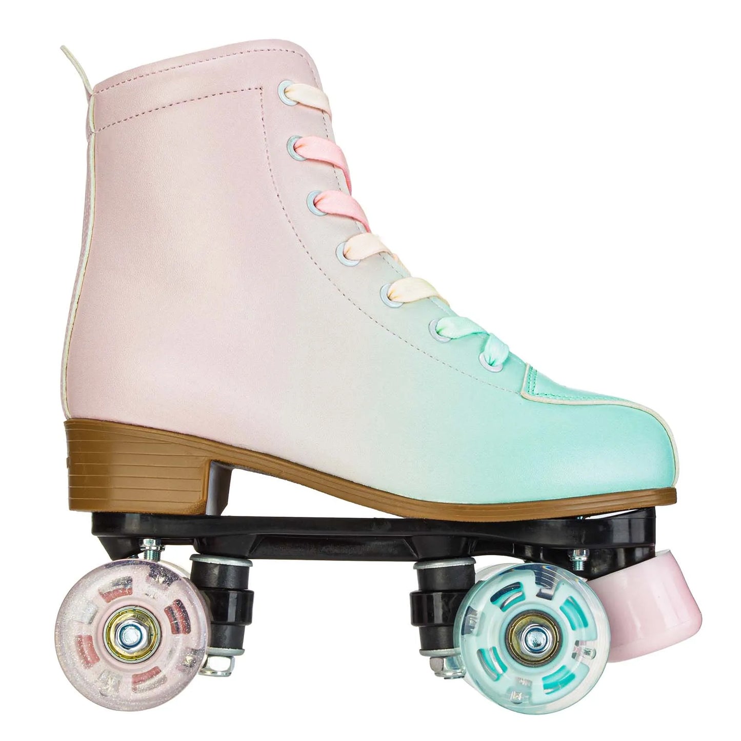 Size 32 Green Pink Suede Double Row Roller Skates Shoes for Adult and Children 4 Wheels double row skates Quad Sneakers Training