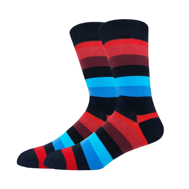 New Men's stockings Casual Gentleman Color fashion color striped Funny Party Dress autumn and winter cotton Socks