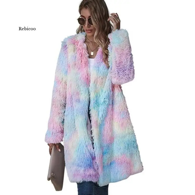 Autumn Long Winter Coat Woman Faux Fur Coat Women Warm Ladies Fur Teddy Jacket Female Plush Teddy Coat Oversize Outwear