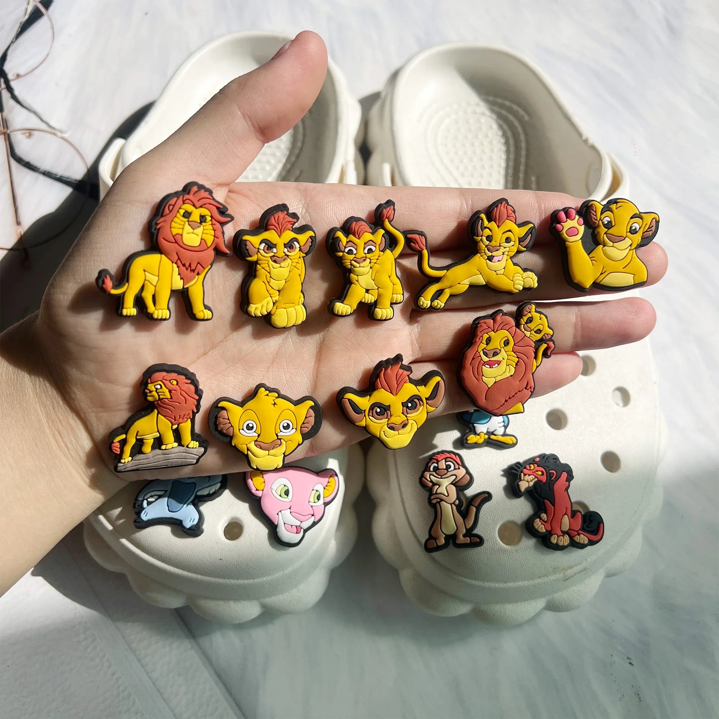 16pcs Kawaii Lion King Shoe Charms Set DIY Cartoon Accessories for Classic Clog Kids Gifts PVC Shoe Decorations