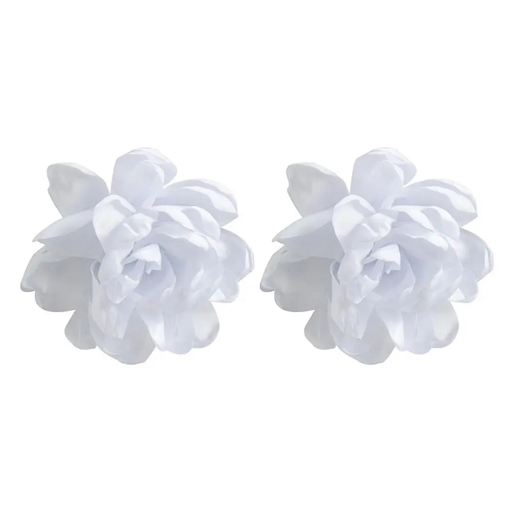 Luxury Design Big Flower Ear Stud Wedding Fabric Fashion Exaggerated Earrings Floral Eardrop Women Girls