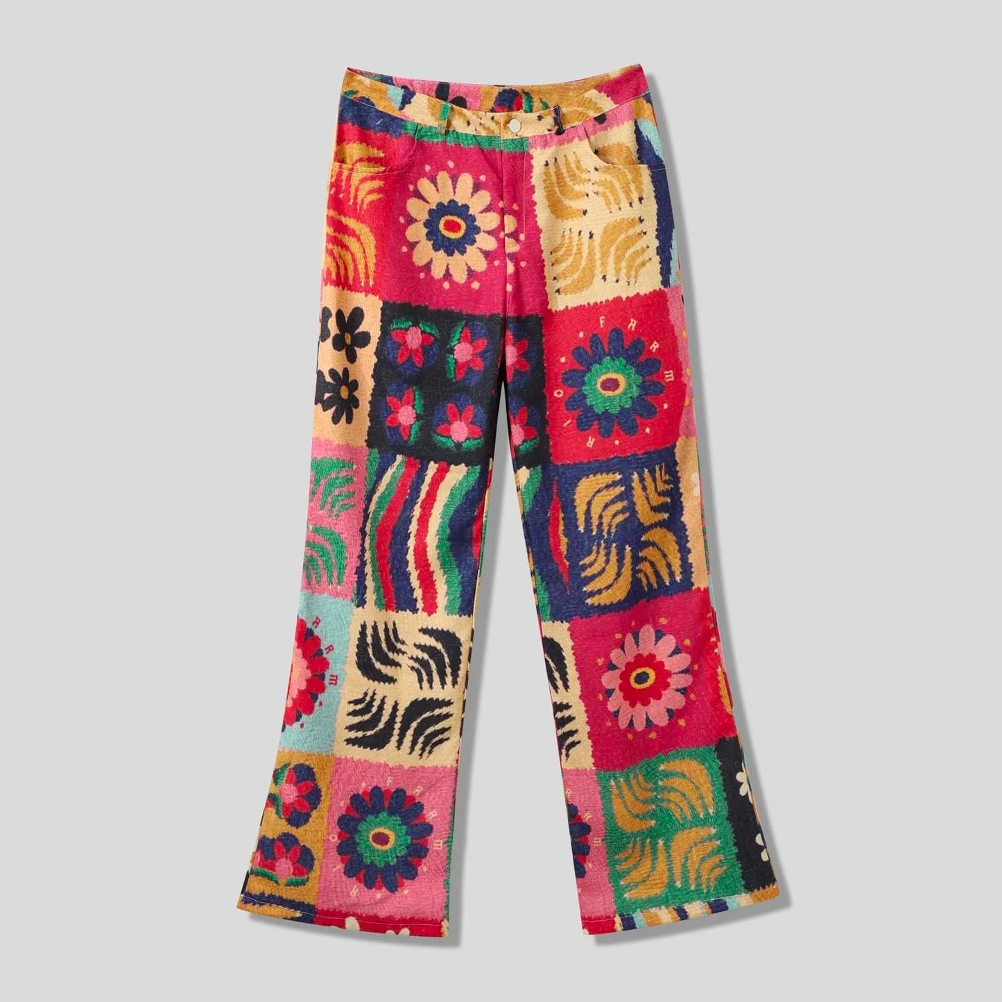 High Waisted Loose Fit Vintage Wide Leg Casual Pants for Women Fashionable 90s Floral Printed Baggy Trousers Comfortable Imitation Jeans