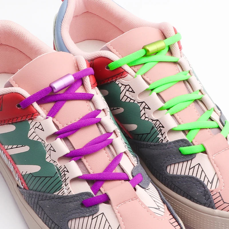 Elastic Shoelaces 21 Color Options No Tie Needed for Sneakers Children and Adults Eye Catching Lazy Shoes Lace Accessories