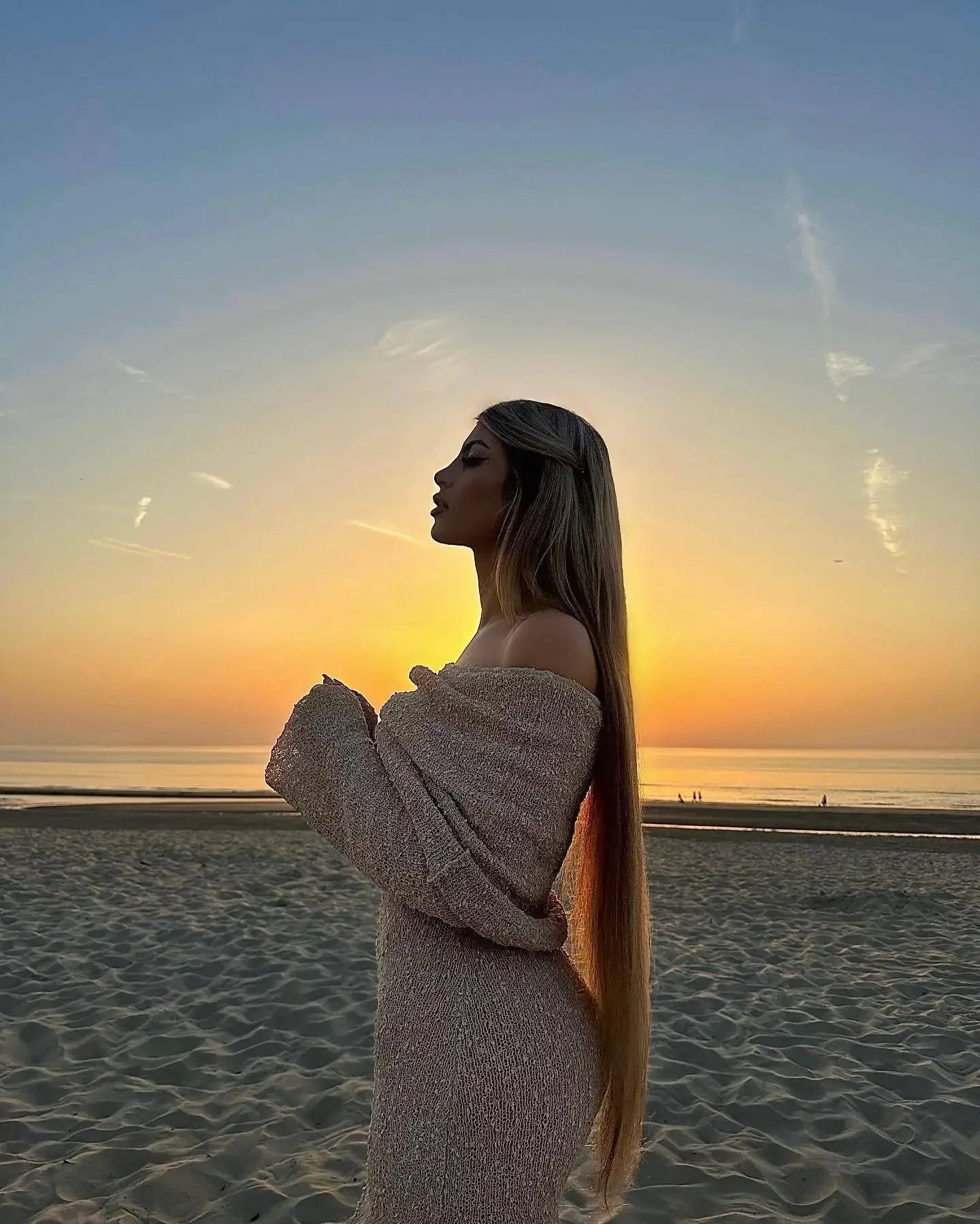 Knit Hollow Out Off-Shoulder Maxi Dress Female Cover up Loose Long Sleeve Holiday Beach Party Dress Women Knitwear Dress