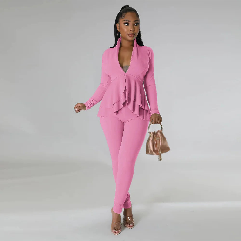 Pants sets suits for women office outfits women suits lady set pants long sleeve two piece outfit clothes for woman
