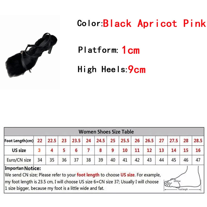 Liyke Size 35-40 Summer Party Dress Pink Sandals Women 2025 Fashion Fur Feather Thin High Heels Square Toe Buckle Strap Shoes