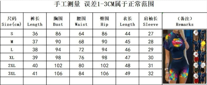 Women's Summer Casual O-Neck Short Sleeve T-shirt Shorts Set Letter Print Slim Fit Office Outfit Polyester Blend Short Set