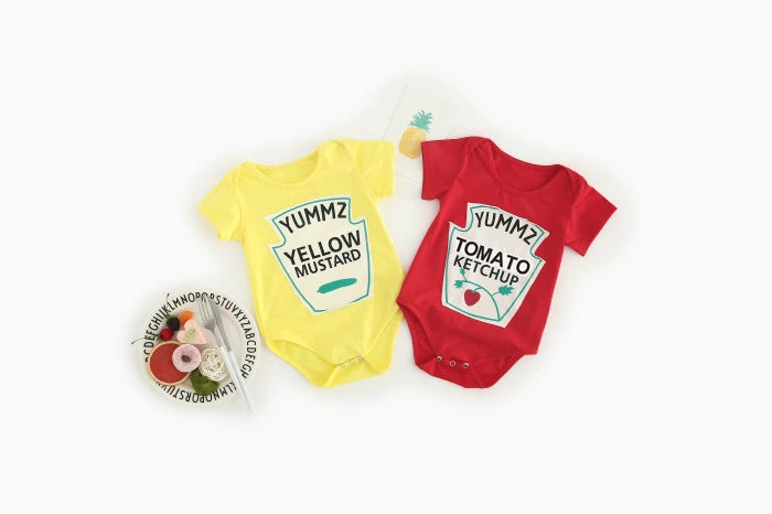 Newborn Baby Summer Wear Boys and Girls Baby Red Short Sleeve Bottom-Covering Rompers Double Cell Jumpsuit