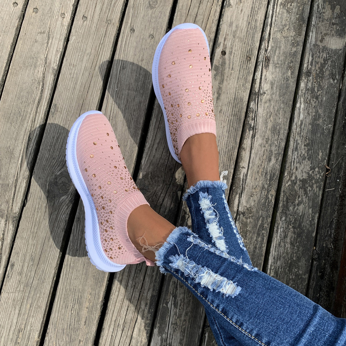 Women's Colorblock Mesh Breathable Sneakers Lightweight Lace-Up Low Top Platform Shoes Comfortable Fabric Inner Sequin Embellishment