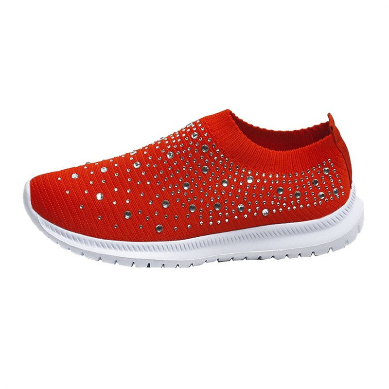 Women's Colorblock Mesh Breathable Sneakers Lightweight Lace-Up Low Top Platform Shoes Comfortable Fabric Inner Sequin Embellishment