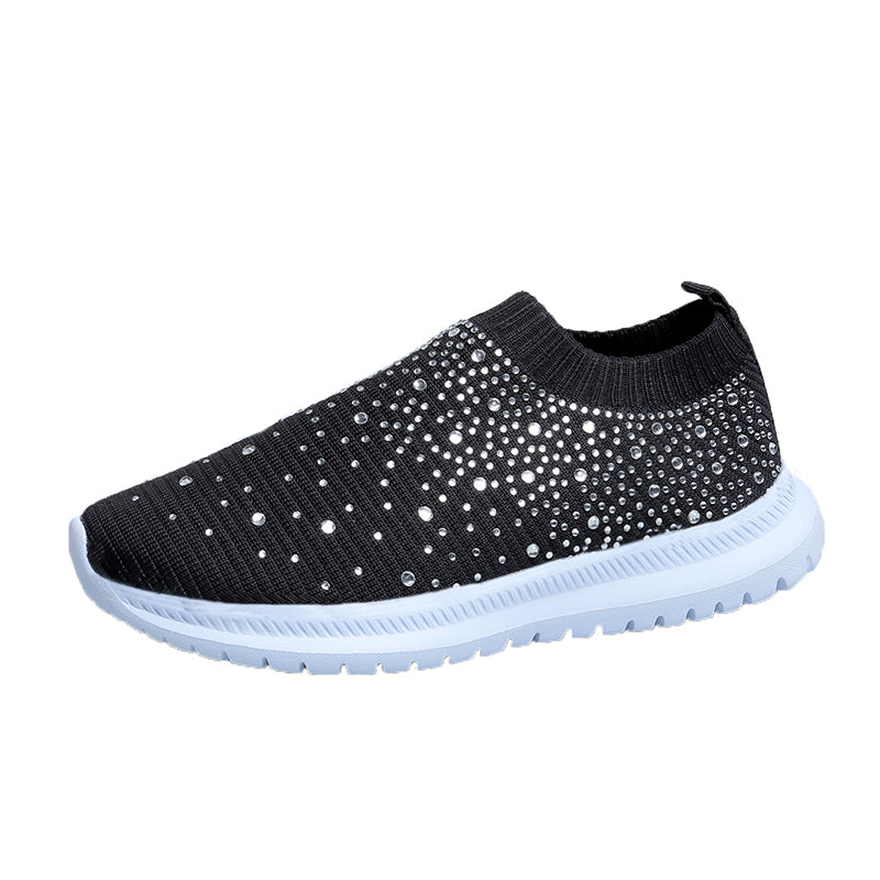 Women's Colorblock Mesh Breathable Sneakers Lightweight Lace-Up Low Top Platform Shoes Comfortable Fabric Inner Sequin Embellishment