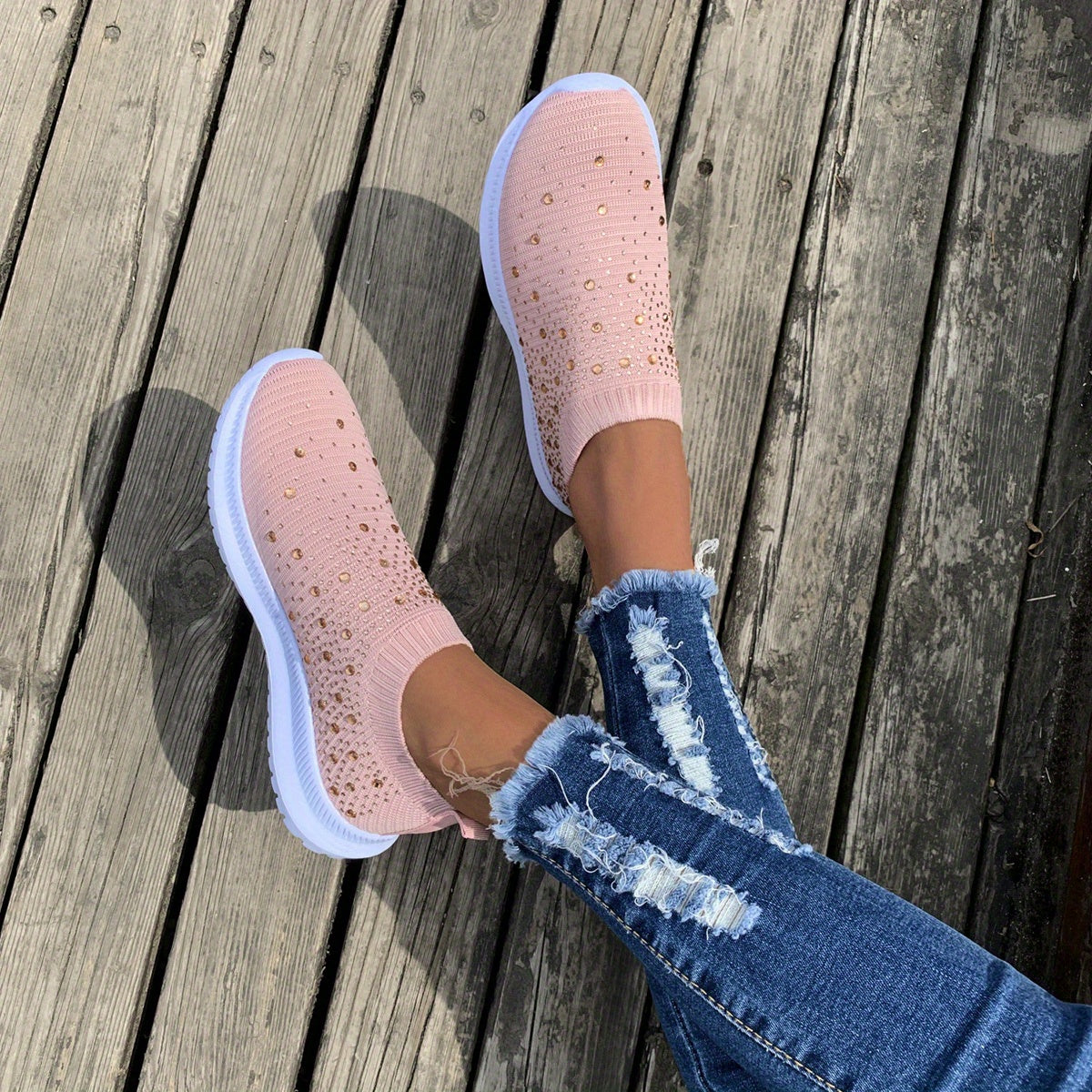 Women's Colorblock Mesh Breathable Sneakers Lightweight Lace-Up Low Top Platform Shoes Comfortable Fabric Inner Sequin Embellishment