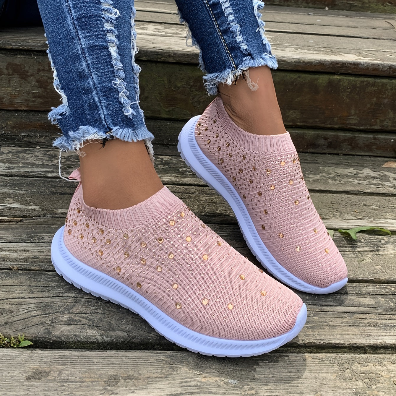Women's Colorblock Mesh Breathable Sneakers Lightweight Lace-Up Low Top Platform Shoes Comfortable Fabric Inner Sequin Embellishment