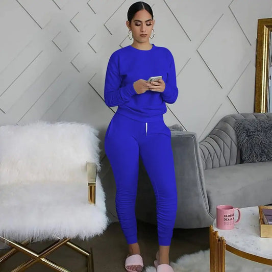 Two Piece Set Women 2 Piece Set Stacked Leggings Clothes for Women Outfits Stacked Pants Tracksuit Female Fall Clothes 2020