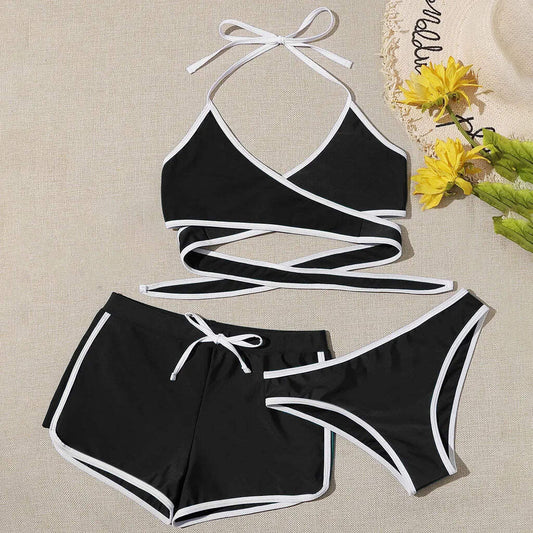 3 Pieces Sets Swimwear Female Summer Beachwear Sexy Push Up Swimming Bikini Swim