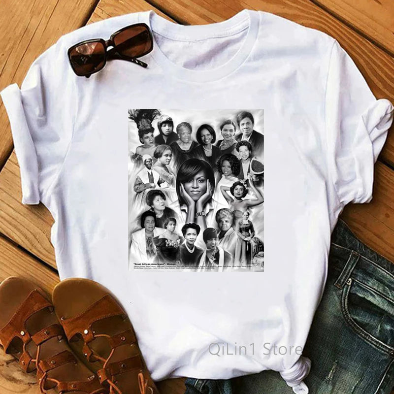 I Am Melanin Queen Graphic Tees Women Afro American Black Girl Magic T-Shirt Black Lives Matter Shirt Dope Educated Blm T Shirt