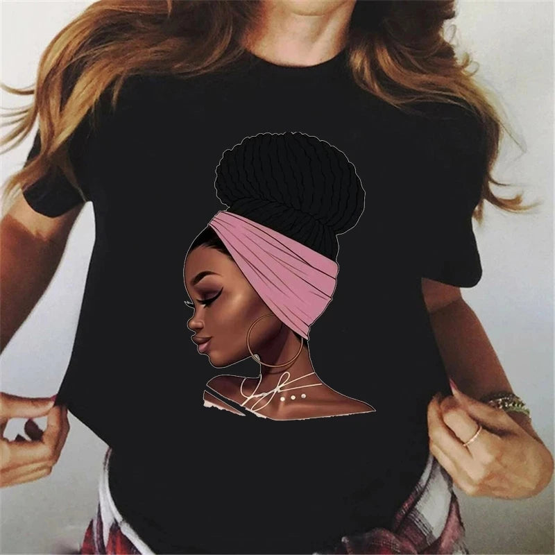 I Am Melanin Queen Graphic Tees Women Afro American Black Girl Magic T-Shirt Black Lives Matter Shirt Dope Educated Blm T Shirt
