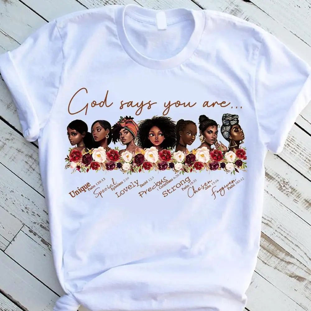 I Am Melanin Queen Graphic Tees Women Afro American Black Girl Magic T-Shirt Black Lives Matter Shirt Dope Educated Blm T Shirt