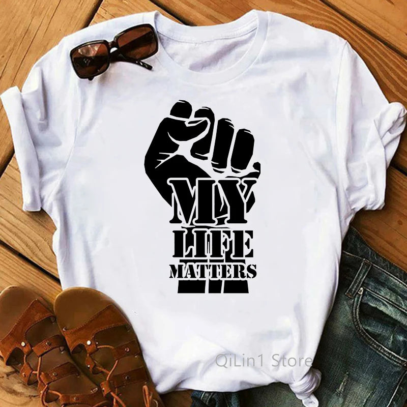 I Am Melanin Queen Graphic Tees Women Afro American Black Girl Magic T-Shirt Black Lives Matter Shirt Dope Educated Blm T Shirt