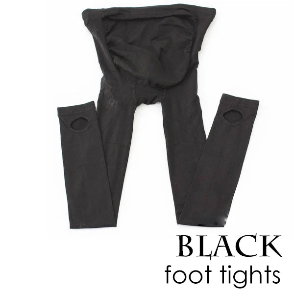 Black footless tights for cozy loungewear, soft fabric, comfort-fit design