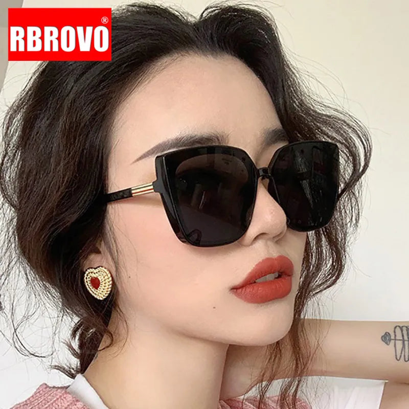 RBROVO Cateye Designer Sunglasses Women High Quality Retro Sunglasses Women Square Glasses Women/Men Luxury Oculos De Sol