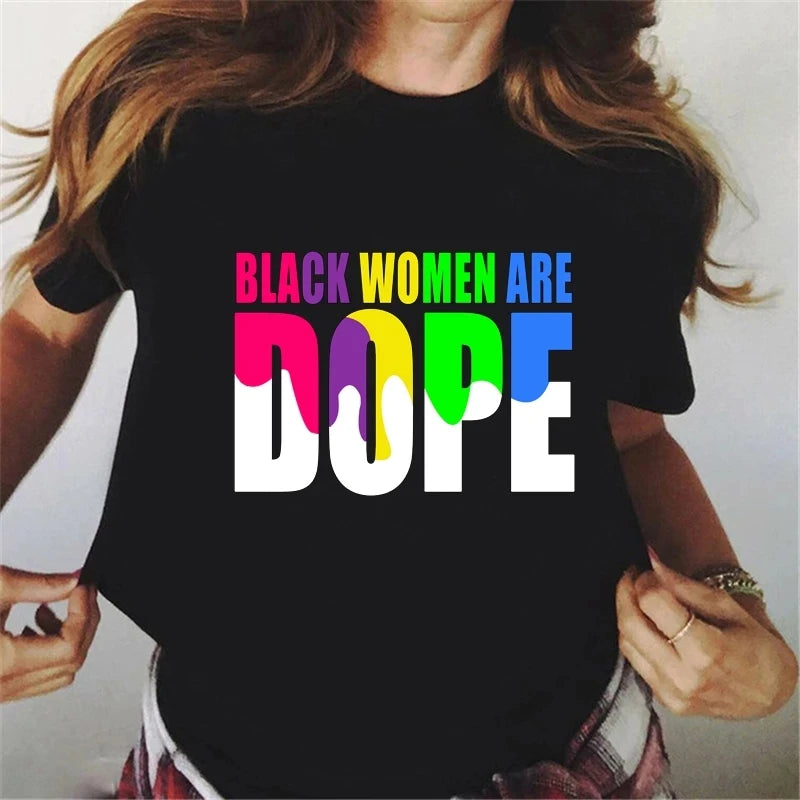 I Am Melanin Queen Graphic Tees Women Afro American Black Girl Magic T-Shirt Black Lives Matter Shirt Dope Educated Blm T Shirt