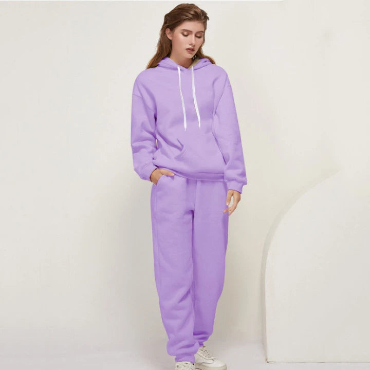 Women Hoodies Two Piece Sets Autumn Winte Cartoon Printed Sweatshirt+Sports Pants Tracksuit Femme Running Hoodie and Jogger Set