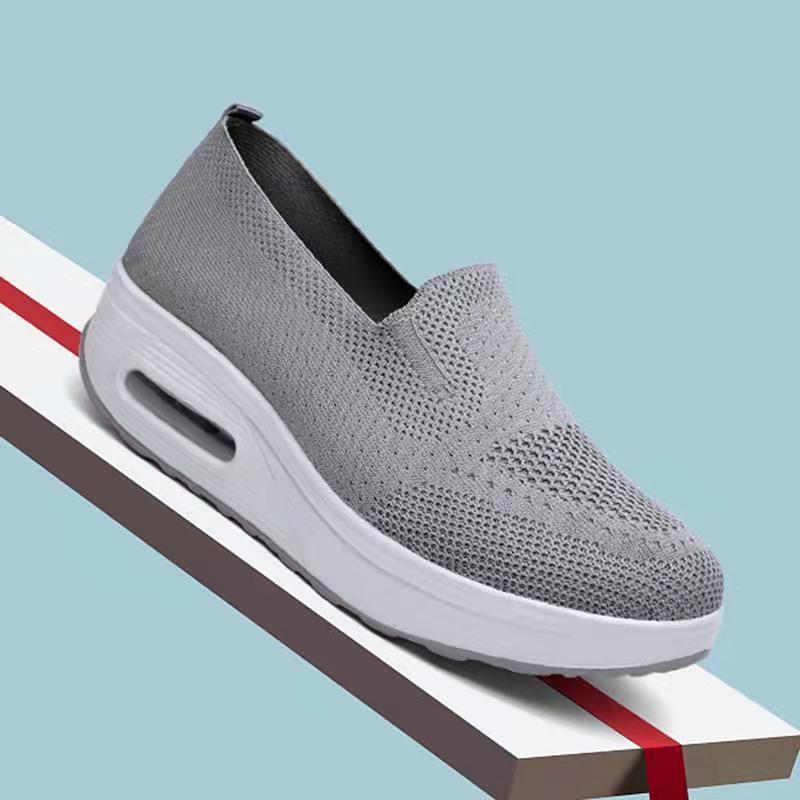 Women's Sports Shoes Cross-Border Foreign Trade 2026 New Model Thick-Soled Air-Cushioned Casual Shoes Mesh Slip-On Height-Increasing Walking Shoes for Women