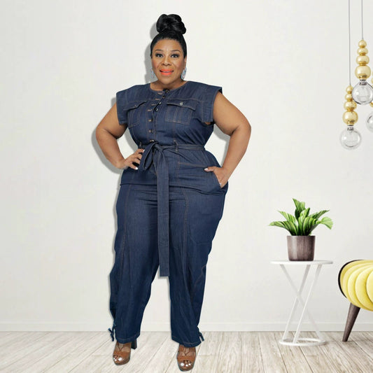 Plus Size Woman Jumpsuits Women Jeans Suit
