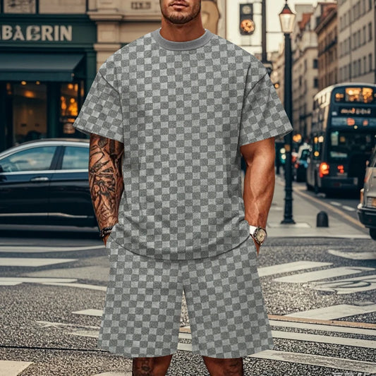 New Style Fashion For Man Summer 3D Print Short Sleeve T-shirt Fashion Sports Set Breathable T-shirt Shorts Sports Two-piece Set