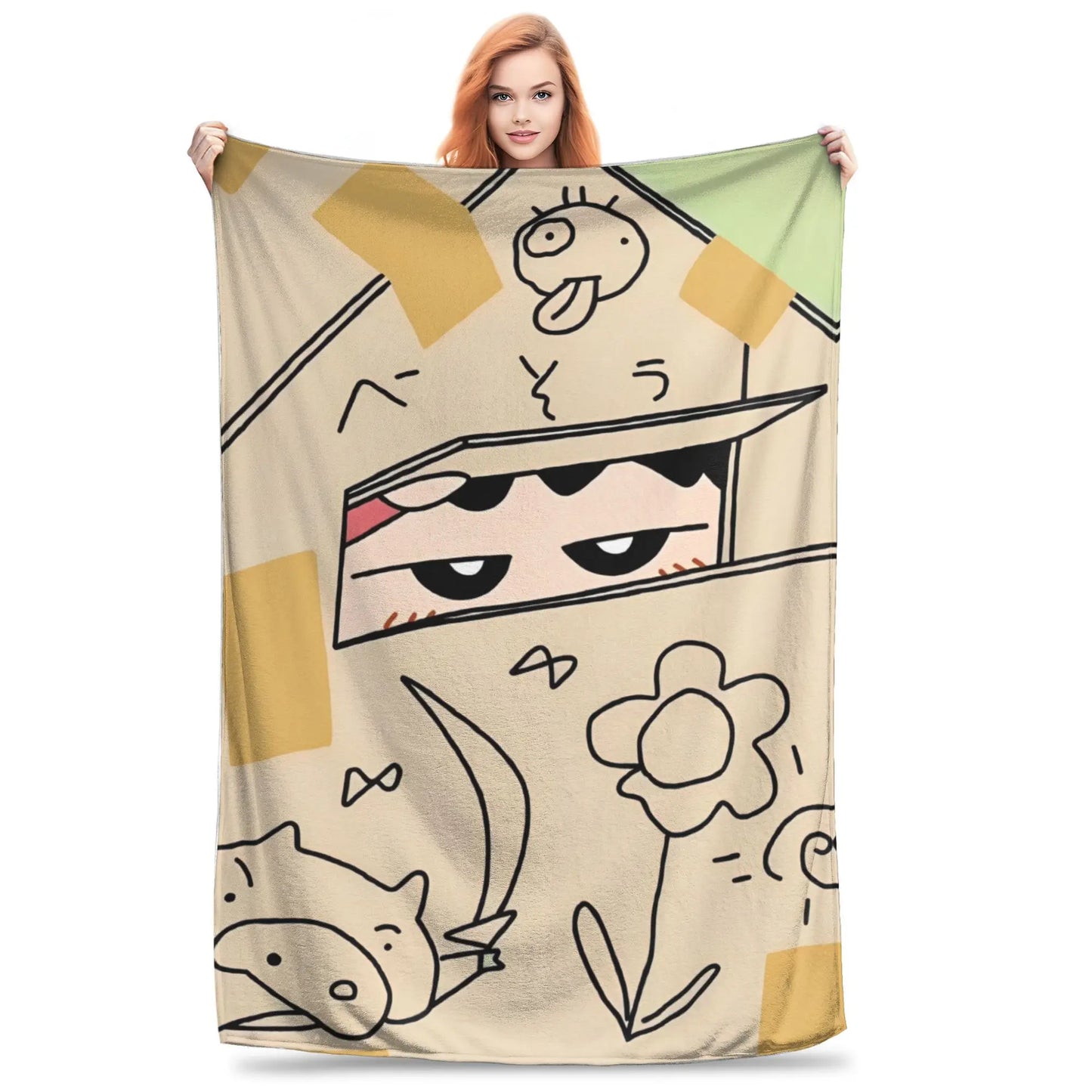 Crayon Shin-chans Cartoon Anime Print Blanket For Men Women Cozy Soft  Throw Blankets for Sofa 50x60 Inches Multi-size