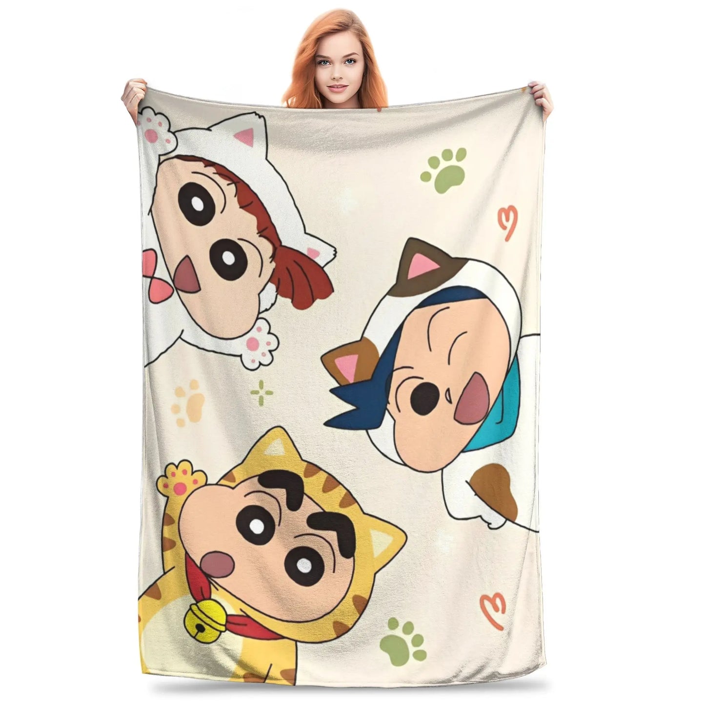 Crayon Shin-chans Cartoon Anime Print Blanket For Men Women Cozy Soft  Throw Blankets for Sofa 50x60 Inches Multi-size