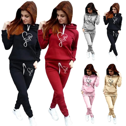 Women's Hoodie suit sportswear Pullover oversize sportswear jogging sportswear Long Sleeve Track Suit Plus Size S-4XL
