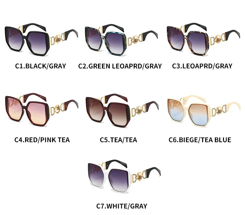 Gafas de sol extragrandes con montura grande y patillas caladas, protección UV400 para mujer, modelo 2025, elegantes gafas de sol de lujo de diseñador.