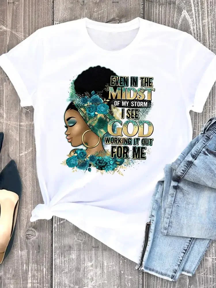 Flower Letter Trend 90s Cute Casual Clothes Female T-shirts Short Sleeve Fashion Women Print T Clothing Ladies Graphic Tee