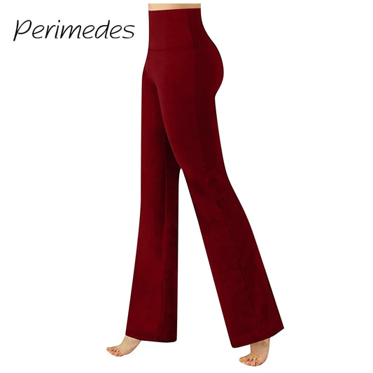 Pantalones Women'S Trousers Loose Fitting Sexy Wide Leg Casual Pants Stretchy Solid Color Sports Yoga Breathable Pants 2024