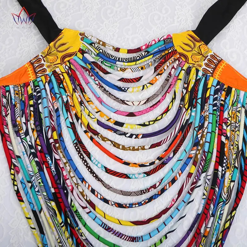 Ankara Beautiful Multi Strand Necklace African Bold Colorful Long Exotic Jewelry Anfrica Handmade Long Collier WYB181