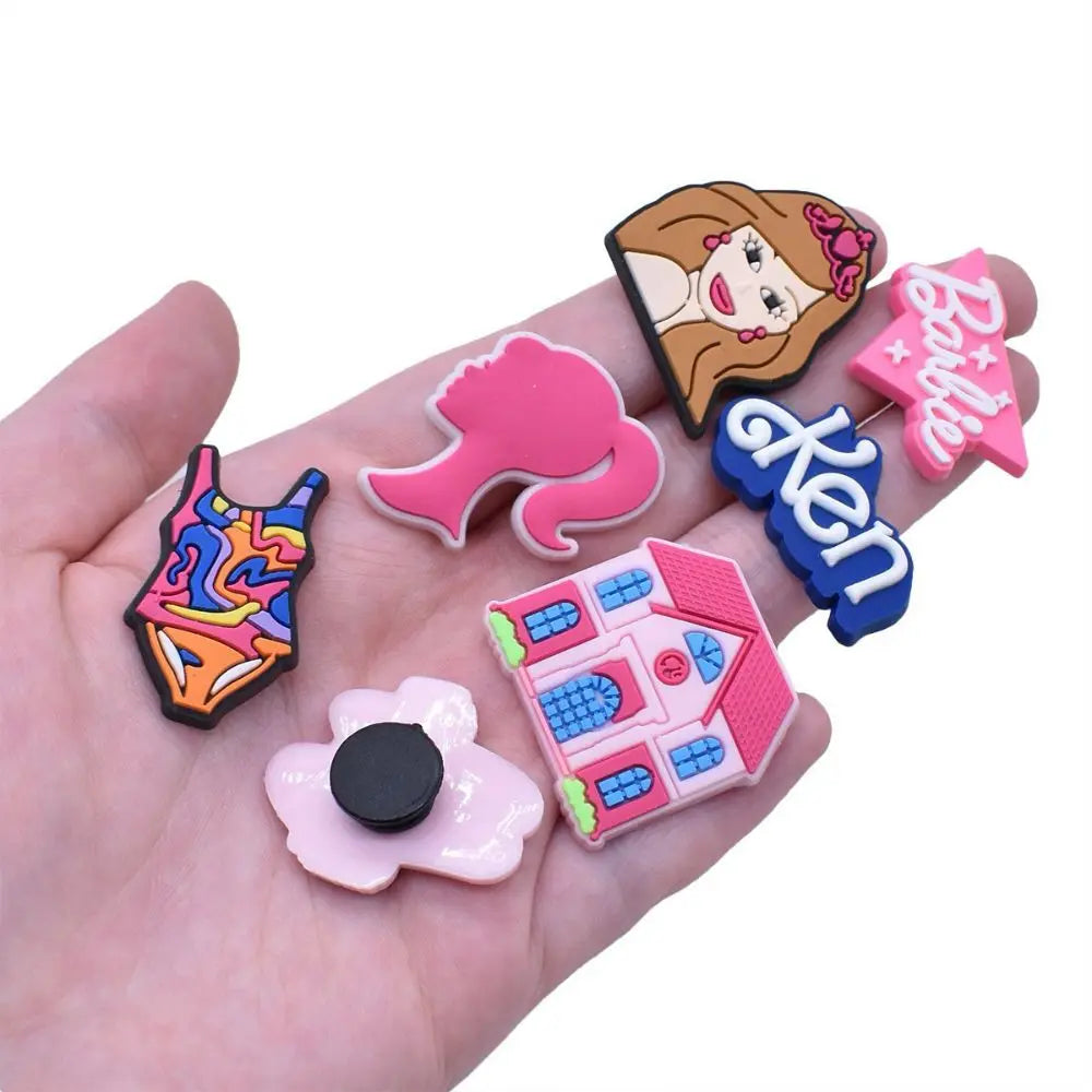 MINISO Barbie Shoes Charms Accessories Fit Clog Backapck Wristbands sandales Shoe Decorate Buckle Christmas Parties Kids Gift