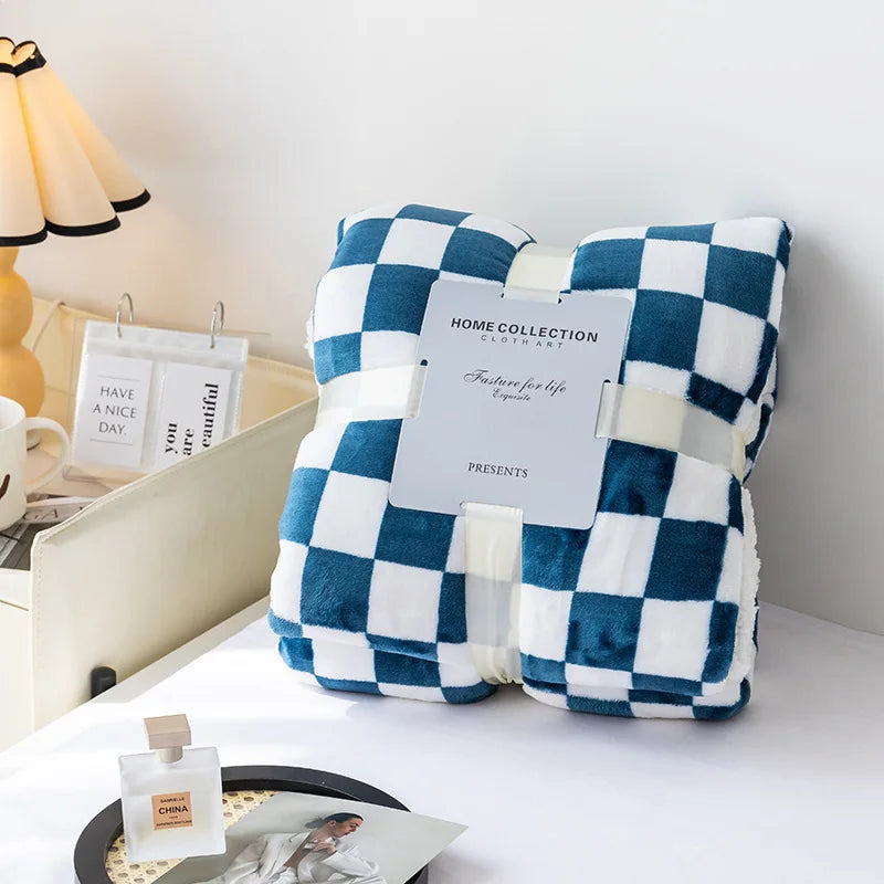 Fluffy Plaid Bed Blankets Warm Soft Coral Fleece Throw Blanket Sofa Cover Bedspread Bed For Kids Pet Home Textile Drop ship