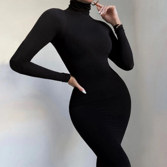 Black Turtleneck Romper Long Sleeve Sexy Bodycon Jumpsuit Hot Outfit Fall Winter Streetwear Party Overalls Velvet Onesie