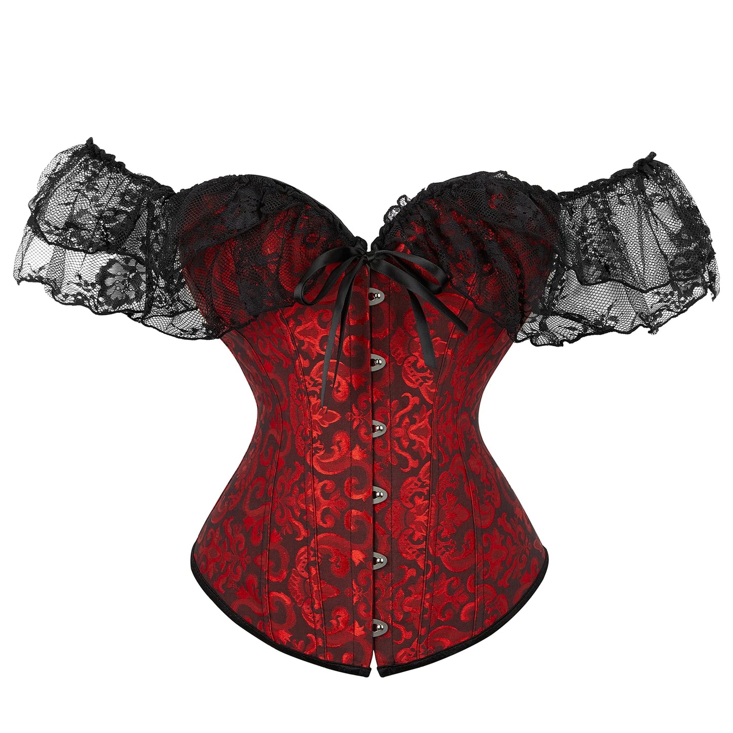 Vintage Lace Flounce Corset Slimming Fishbone Bandage Bustier for Women Eye-Catching Wedding Party Dress Shaping Top Harajuku Style